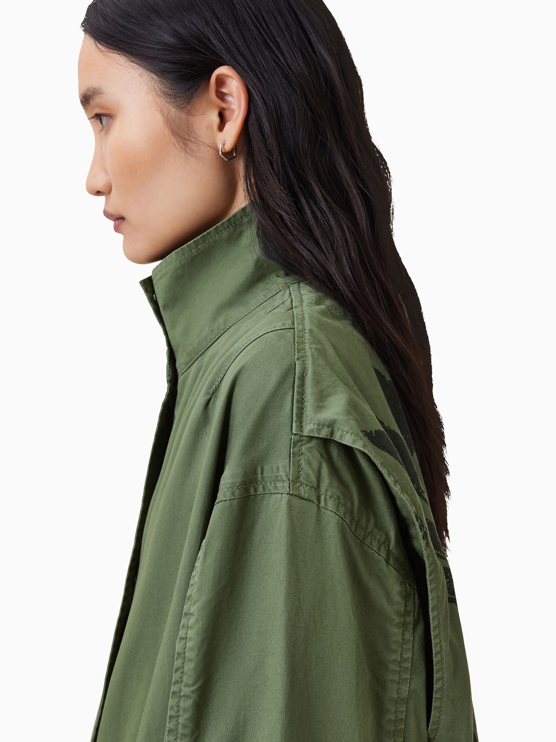 Buy AllSaints Green Milla Bird Print Parka Jacket from Next USA