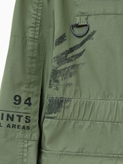 AllSaints Green Milla Bird Print Parka Jacket - Image 9 of 9