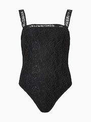 AllSaints Vera Lace Bodycon Bodysuit - Изображение 6 из 6