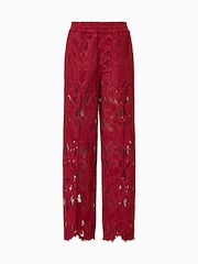 AllSaints Red Straight Fit Charli Embroidered Trousers - Image 8 of 8
