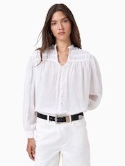 AllSaints Etti Linen Round Neck Blouse - Imagen 2 de 7