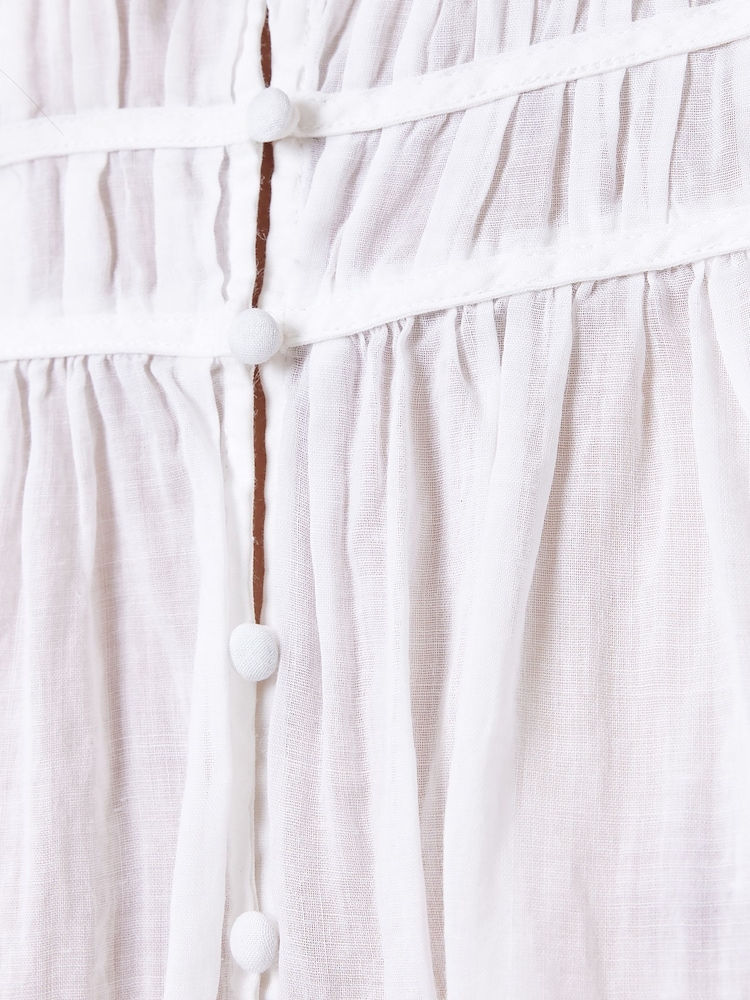 AllSaints Etti Linen Round Neck Blouse - Imagen 7 de 7