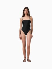 AllSaints Black Court Strapless Swimsuit - Image 3 of 7