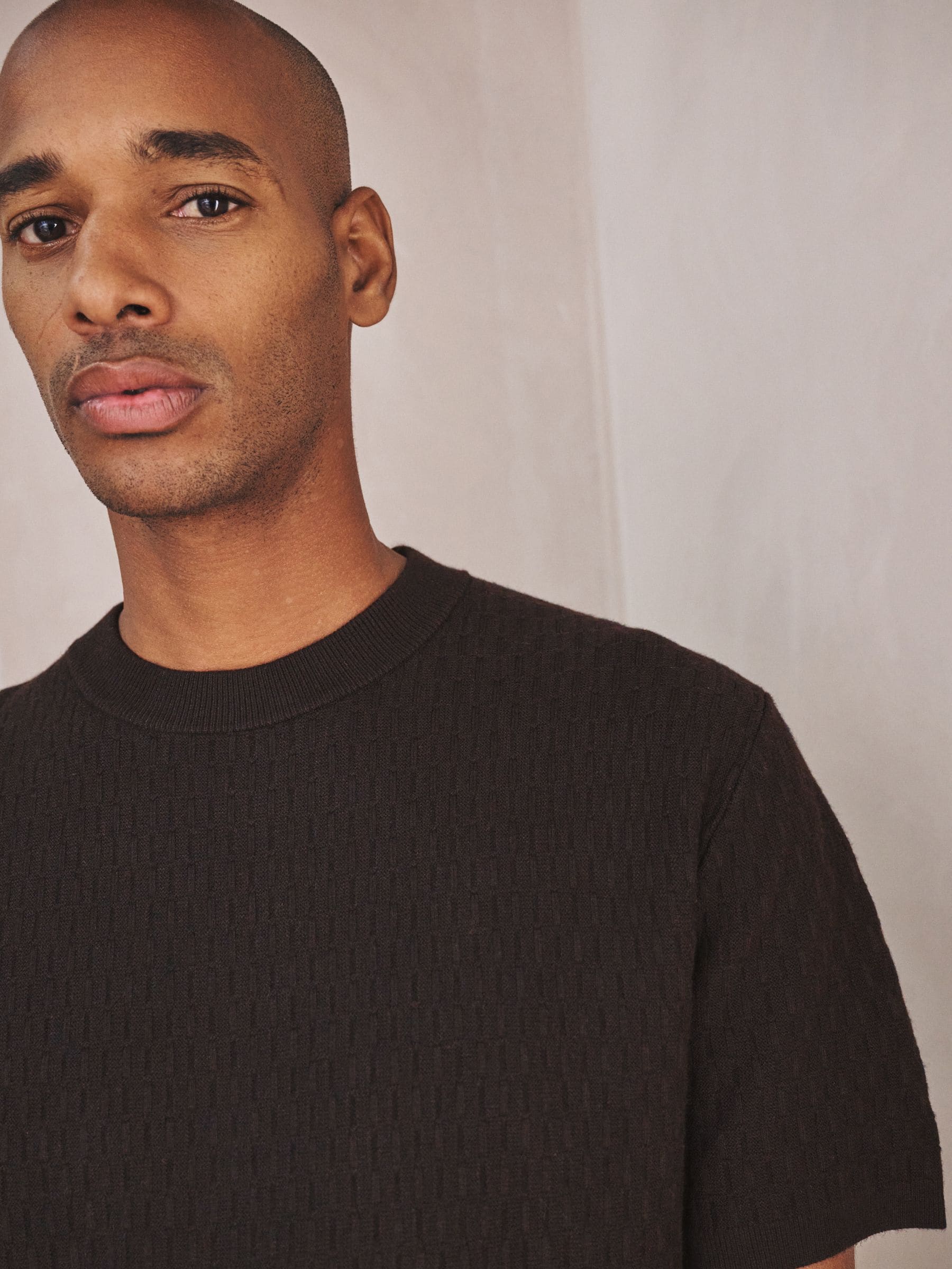 Buy Brown N. Premium Ultrasoft Smart Textured Knitted T-Shirt from