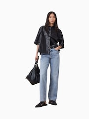 AllSaints Blue Brooklyn Straight Leg Jeans - Image 5 of 9