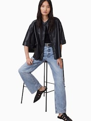 AllSaints Blue Brooklyn Straight Leg Jeans - Image 6 of 9