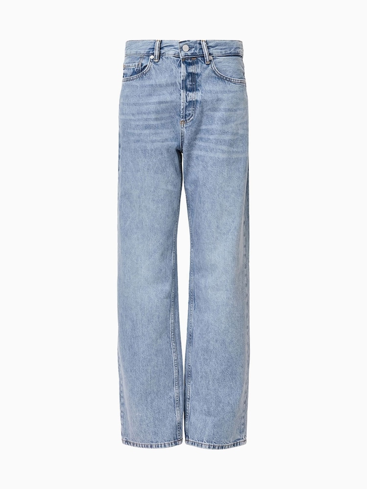 AllSaints Blue Brooklyn Straight Leg Jeans - Image 9 of 9