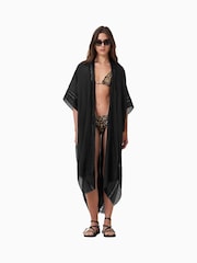 AllSaints Brown Saph Leopard Print Bikini Top - Image 3 of 6