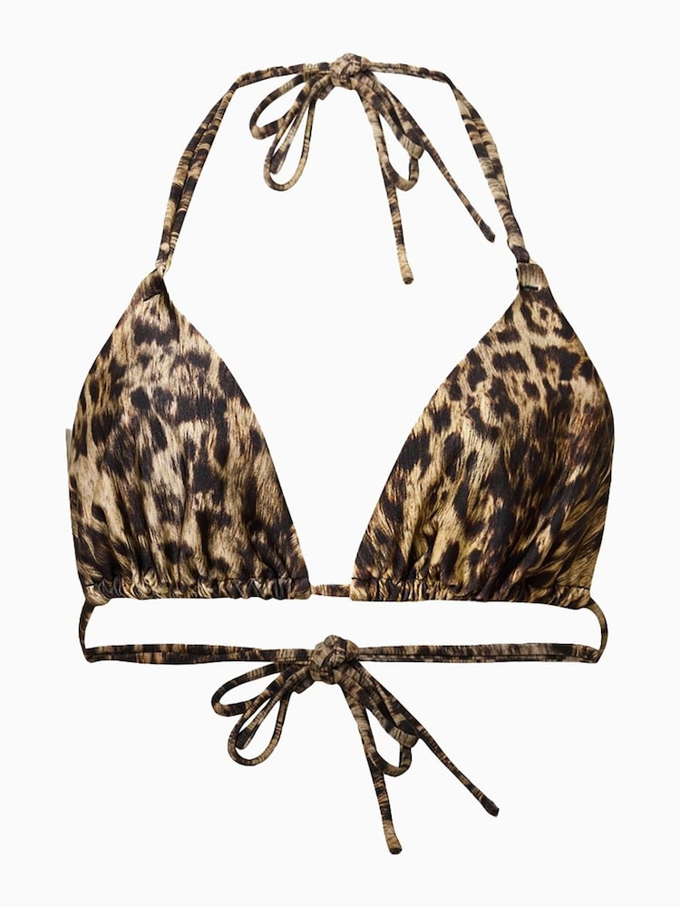 AllSaints Brown Saph Leopard Print Bikini Top - Image 6 of 6 AllSaints Brown Saph Leopard Print Bikini Top - Image 6 of 6
