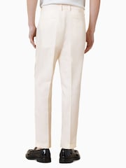 AllSaints Cream Slim Cross Tallis Linen Blend Trousers - Image 6 of 8