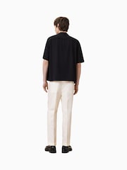 AllSaints Cream Slim Cross Tallis Linen Blend Trousers - Image 7 of 8