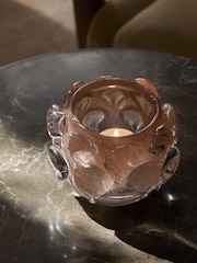 Natural N. Premium Glass Textured Glass Tea Light Holder - Image 2 of 6