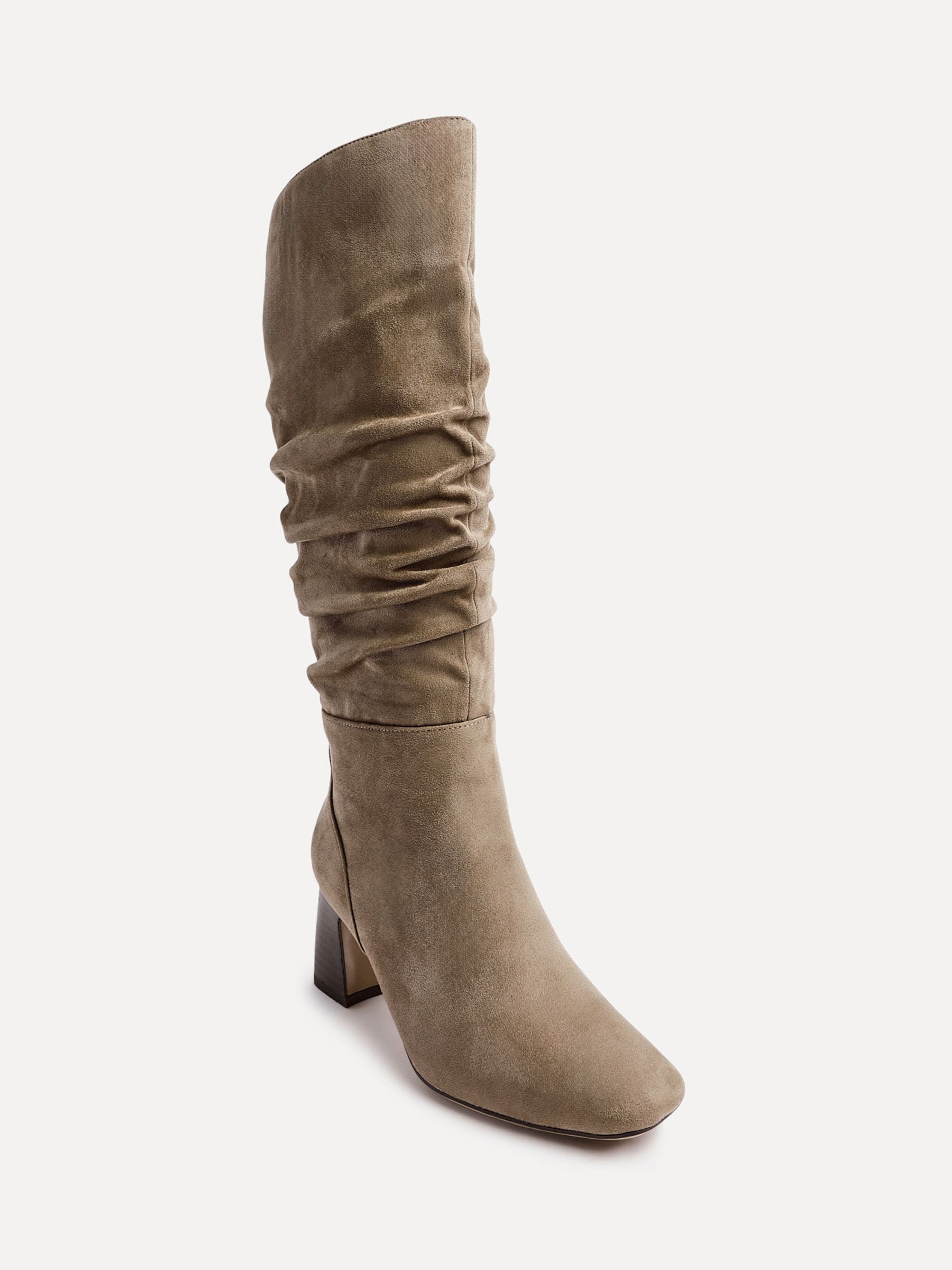 Buy Linzi Mocha Alpine Ruched High Leg Boots from Next USA
