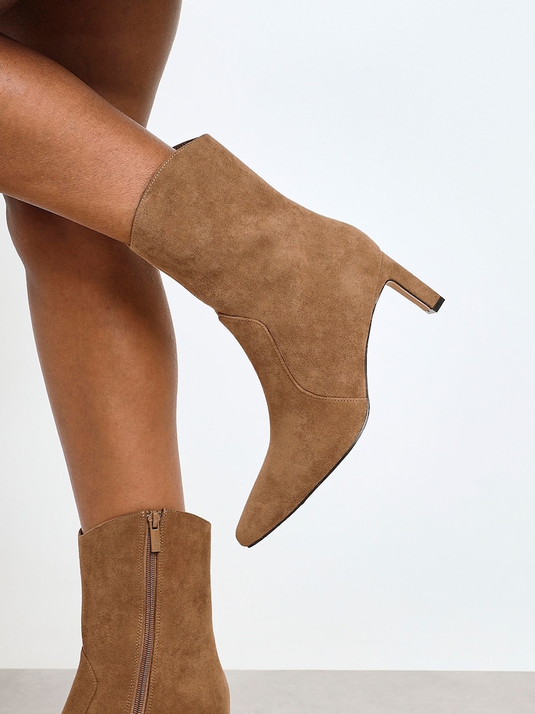 Linzi Natural Calabasas Block Heel Ankle Boots - Image 1 of 6