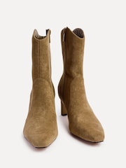 Linzi Natural Calabasas Block Heel Ankle Boots - Image 5 of 6
