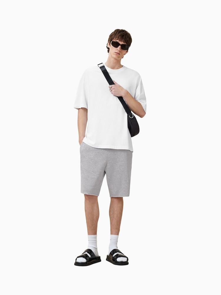 AllSaints Grey Helix Straight Leg Sweat Shorts - Image 1 of 7
