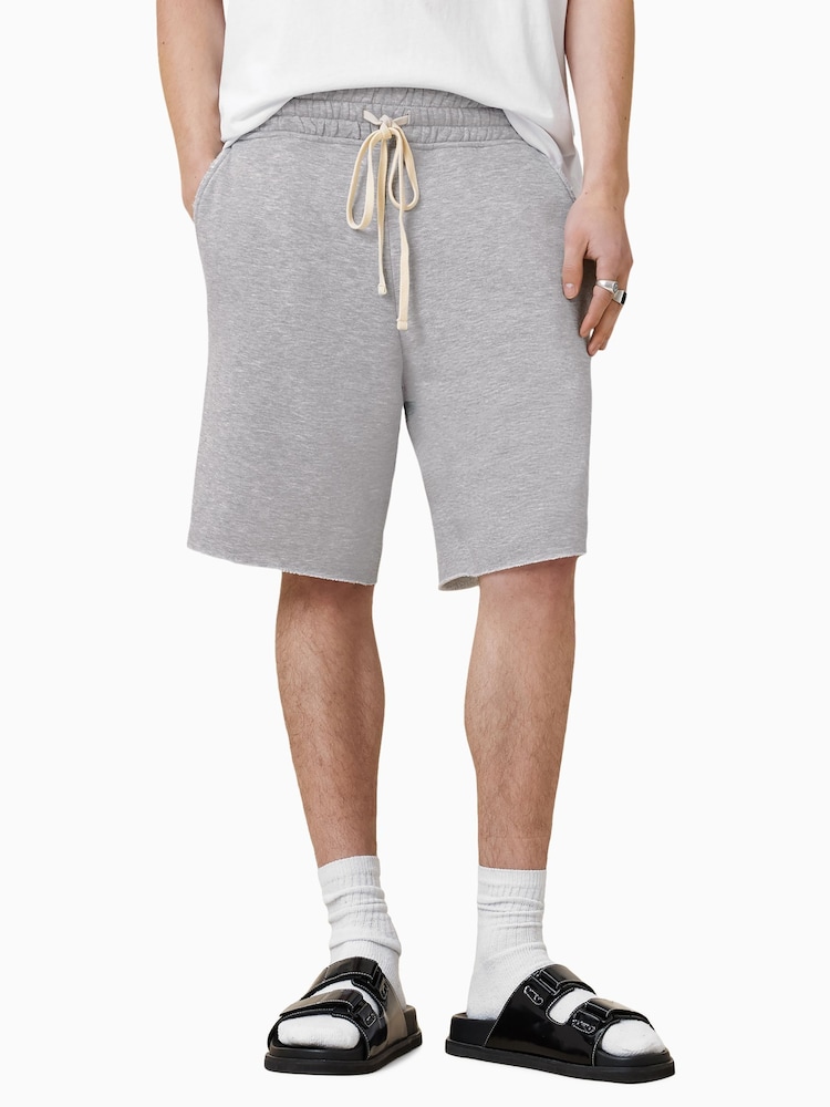 AllSaints Grey Helix Straight Leg Sweat Shorts - Image 2 of 7