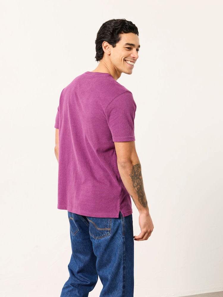FatFace Henley Plum Purple Woodside Slub Tshirt - Image 2 of 6 FatFace Henley Plum Purple Woodside Slub Tshirt - Image 2 of 6