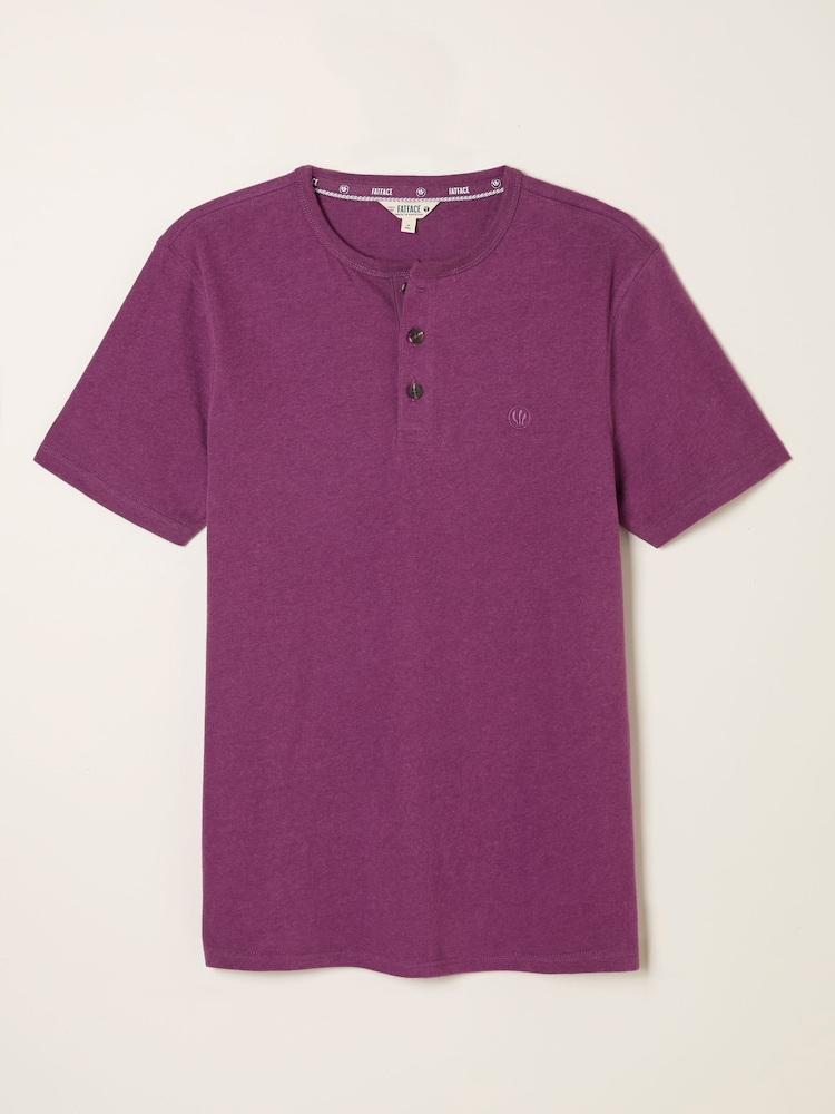 FatFace Henley Plum Purple Woodside Slub Tshirt - Image 6 of 6 FatFace Henley Plum Purple Woodside Slub Tshirt - Image 6 of 6