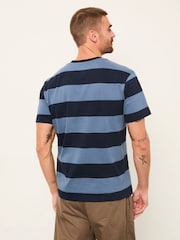 FatFace Navy Short Sleeve Striped Tshirts 2 Pack - Image 3 of 6