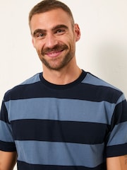 FatFace Navy Short Sleeve Striped Tshirts 2 Pack - Image 4 of 6