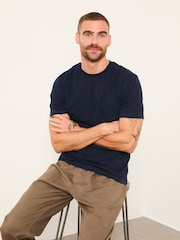 FatFace Navy Short Sleeve Striped Tshirts 2 Pack - Image 5 of 6