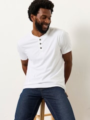 FatFace Henley White Short Sleeve Tshirts 2 Pack - Image 4 of 8