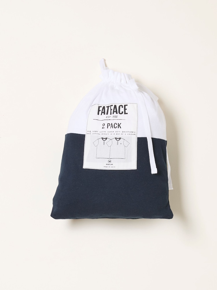 FatFace Henley White Short Sleeve Tshirts 2 Pack - Image 8 of 8 FatFace Henley White Short Sleeve Tshirts 2 Pack - Image 8 of 8