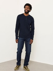 FatFace Long Sleeve Henley Tshirts 2 Pack - Imagem 6 de 7