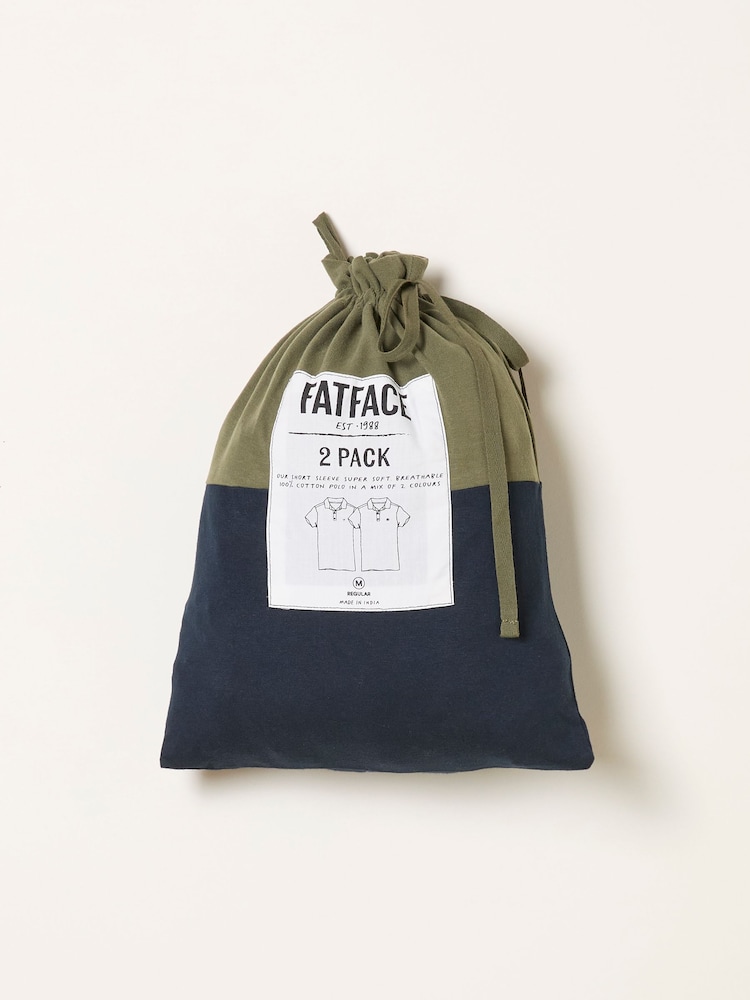 FatFace Navy Short Sleeve Polo Shirts 2 Pack - Image 7 of 7 FatFace Navy Short Sleeve Polo Shirts 2 Pack - Image 7 of 7