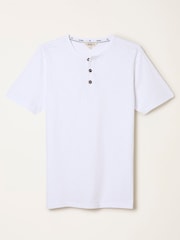 FatFace Henley White Woodside Slub Tshirt - Image 6 of 6