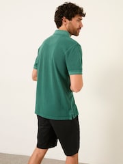 FatFace Jade Green Short Sleeve Pique Polo - Image 2 of 6