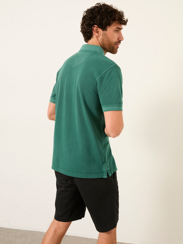 FatFace Jade Green Short Sleeve Pique Polo - Image 2 of 6 FatFace Jade Green Short Sleeve Pique Polo - Image 2 of 6