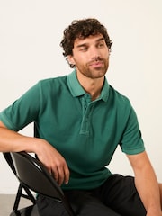 FatFace Jade Green Short Sleeve Pique Polo - Image 5 of 6