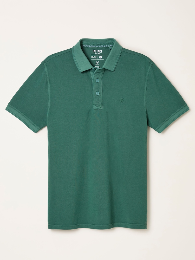 FatFace Jade Green Short Sleeve Pique Polo - Image 7 of 7