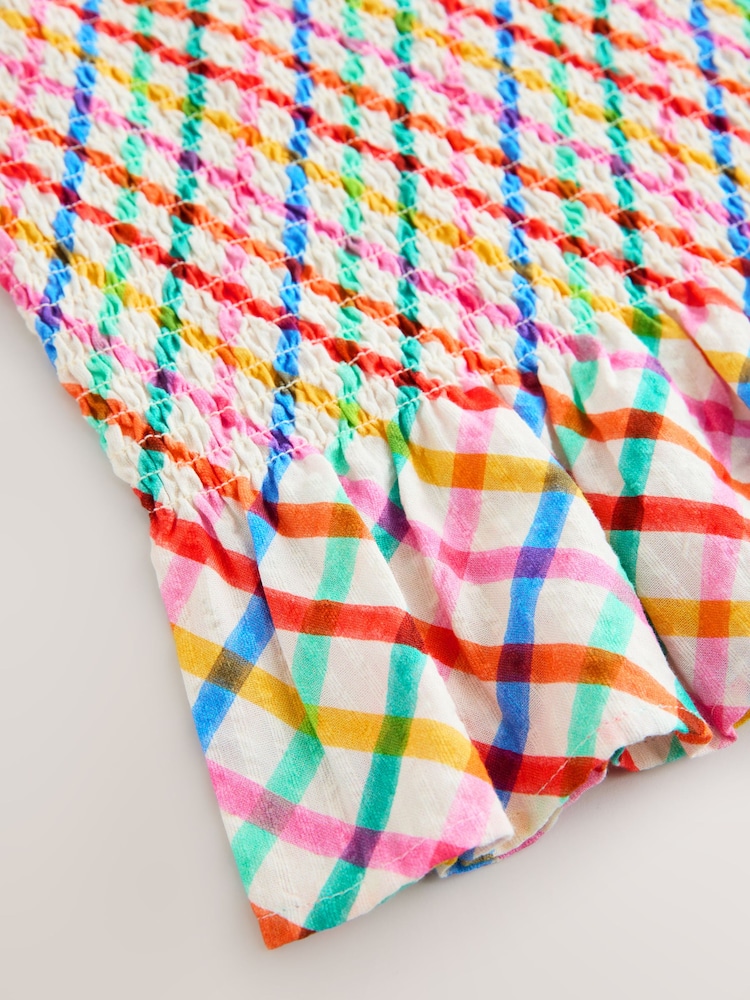 متعدد الألوان - Shirred Peplum Top - صورة 3 من 3 متعدد الألوان - Shirred Peplum Top - صورة 3 من 3