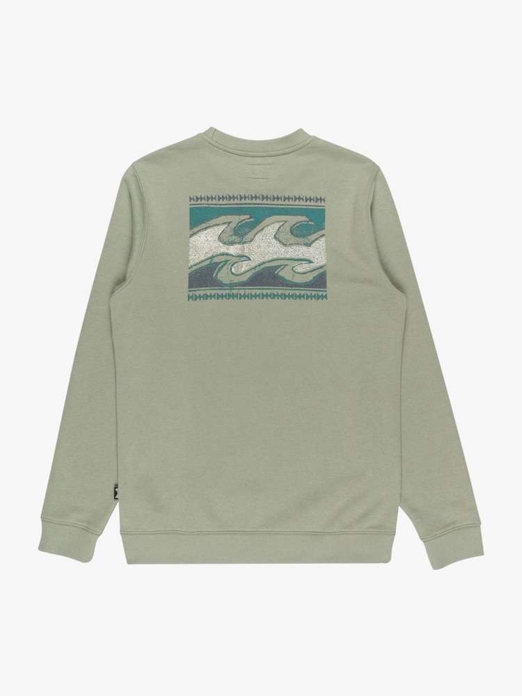 Billabong Grey Foundation Backprint Graphic Logo Sweatshirt - Image 7 of 7 Billabong Grey Foundation Backprint Graphic Logo Sweatshirt - Image 7 of 7