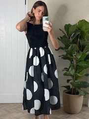 Style Cheat Black Rhoda 2in1 Jersey Mix Dress - Image 3 of 5