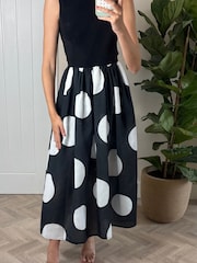 Style Cheat Black Rhoda 2in1 Jersey Mix Dress - Image 5 of 5