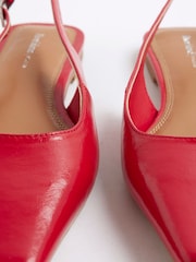 River Island Red Sling Back Chisel Toe Flat Shoes - Image 5 of 6