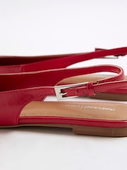 River Island Red Sling Back Chisel Toe Flat Shoes - Image 6 of 6