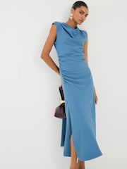 River Island Blue Cowl Neck Midaxi Dress - Image 1 of 4