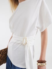 River Island White Belted T-Shirt - Image 2 of 4