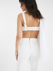 River Island White High Rise Button Palazzo Jeans - Image 4 of 4