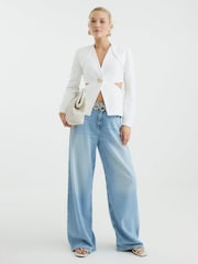 River Island White Cut Out Blazer - Image 1 of 4