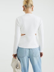 River Island White Cut Out Blazer - Image 2 of 4