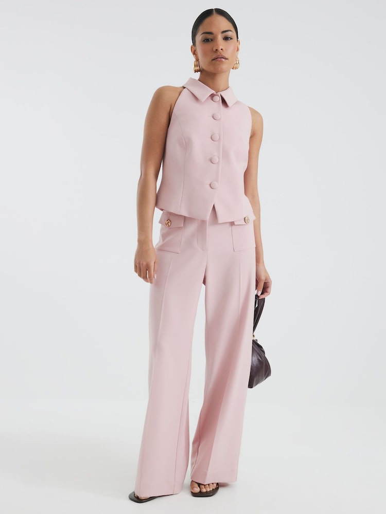 River Island Pink Petite Collared Waistcoat - Image 1 of 4