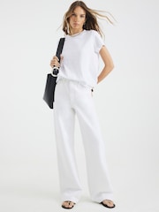 River Island White Poplin Bow Back T-Shirt - Image 1 of 3
