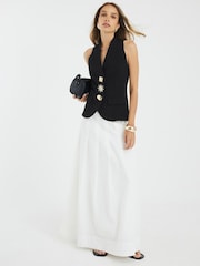 River Island Black Button Detail Waistcoat - Image 1 of 5