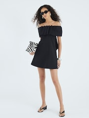 River Island Black Premium Bow Mini Shift Dress - Image 1 of 4